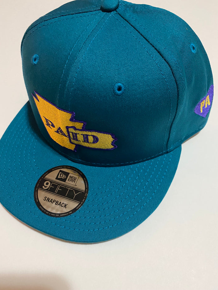 PAid TEAL Gold/Purple  New Era 9 Fifty Snapback 